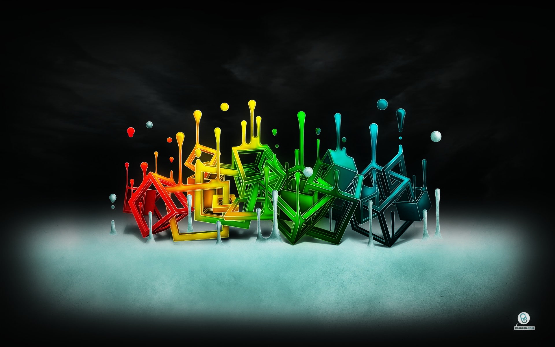 graffiti, splashes, Photoshop, yellow, old photos, 1080P, red, spray, green, letter, blue, text, HD Wallpaper