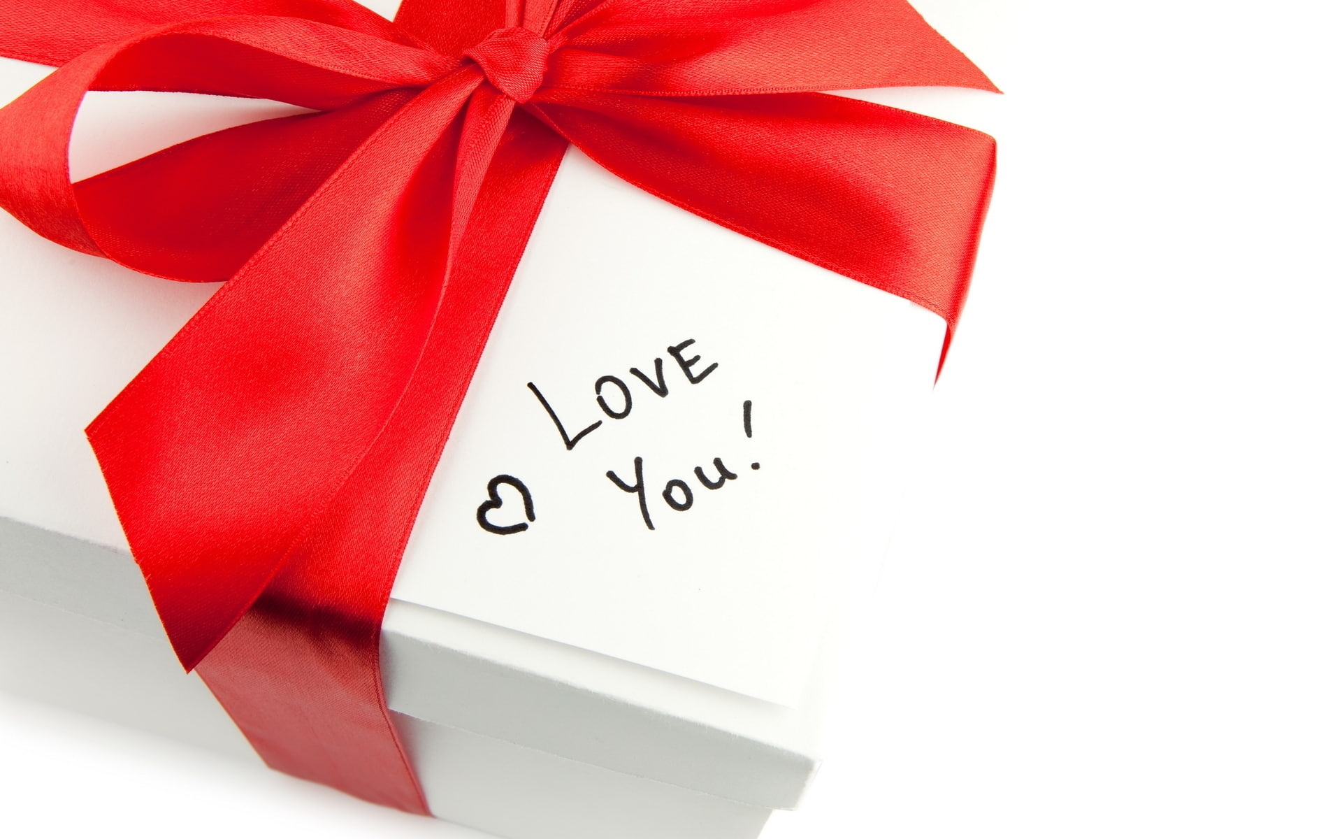 message, bow, 1080P, red, heart, letter, cardboard, love, box, white, HD Wallpaper