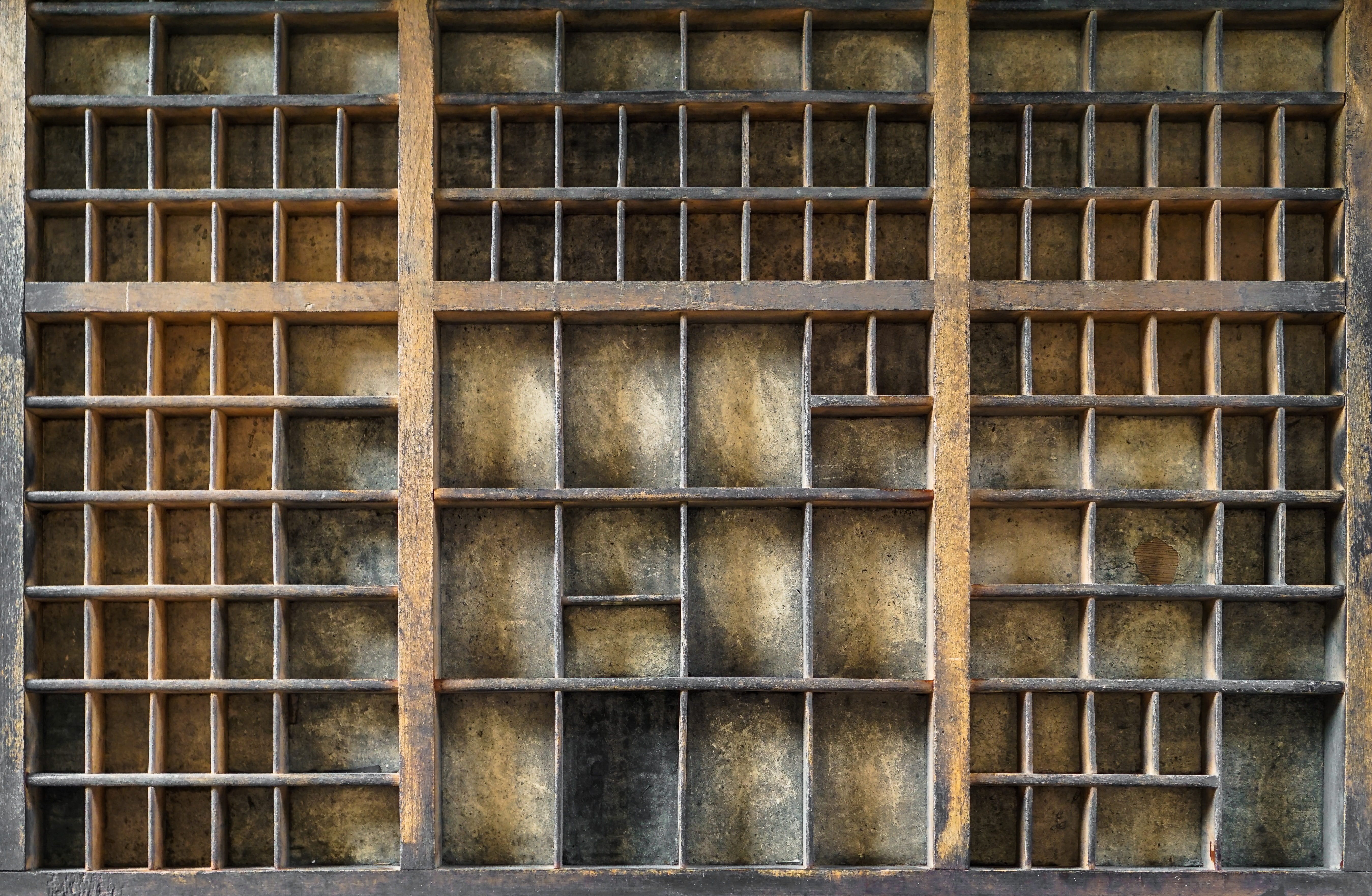 background, indoors, wood - material, brown, 5K, full frame, shelf, metal, window, grid, wooden, sort, container, shape, built structure, pattern, side by side, HD Wallpaper