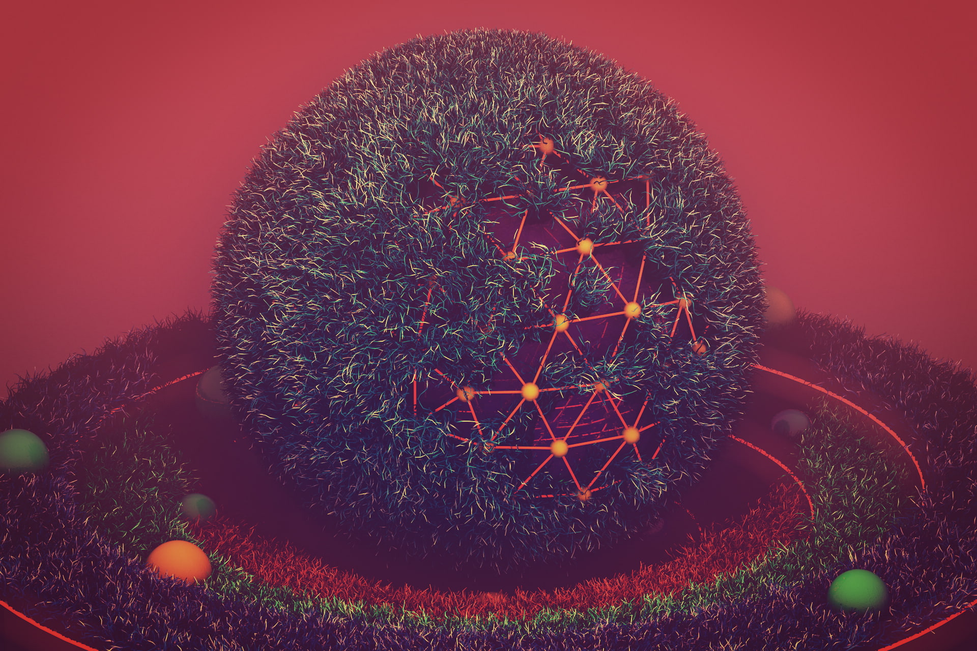 Photoshop, render, grass, 3D, Cinema 4D, 1080P, abstract, HD Wallpaper