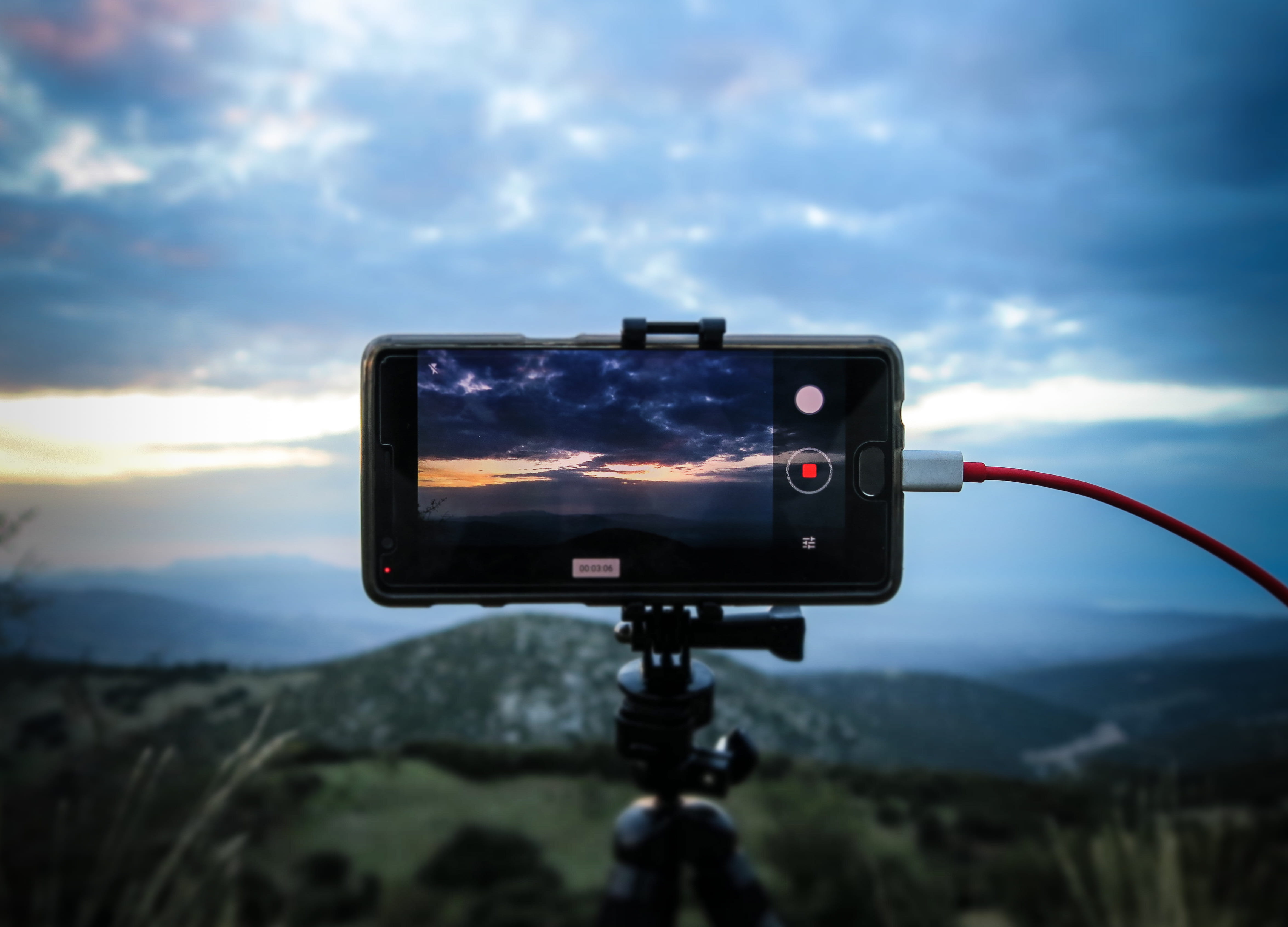 timelapse, no people, 4K, cloudscape, smartphone, sky, slr camera, tech, photographing, photography themes, leontio, screen, beauty in nature, canon, communication, HD Wallpaper