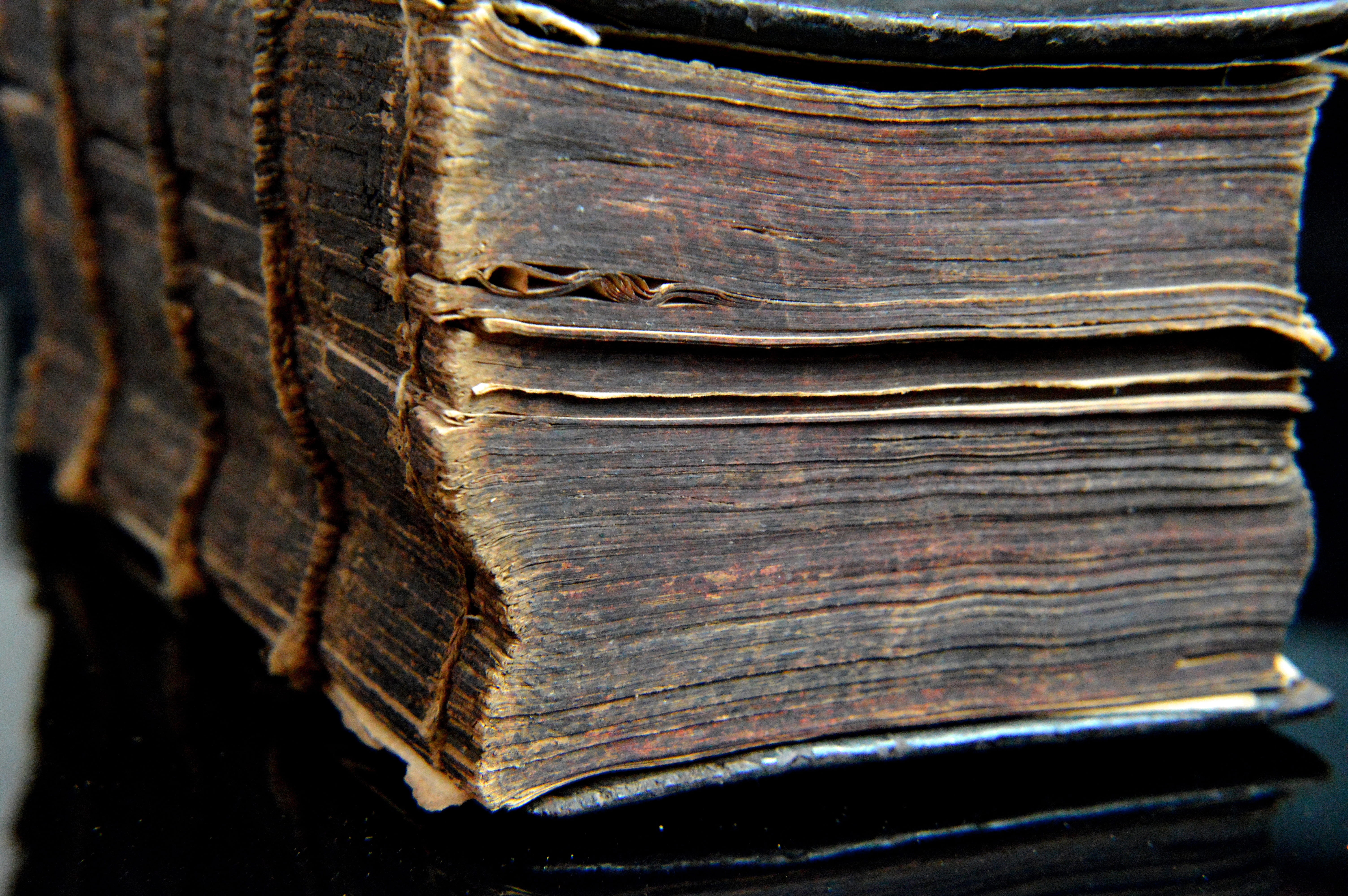 brown, damaged, indoors, run-down, pattern, old book, vintage, publication, backgrounds, rough, starodruk, paper, wood - material, writing, still life, HD Wallpaper
