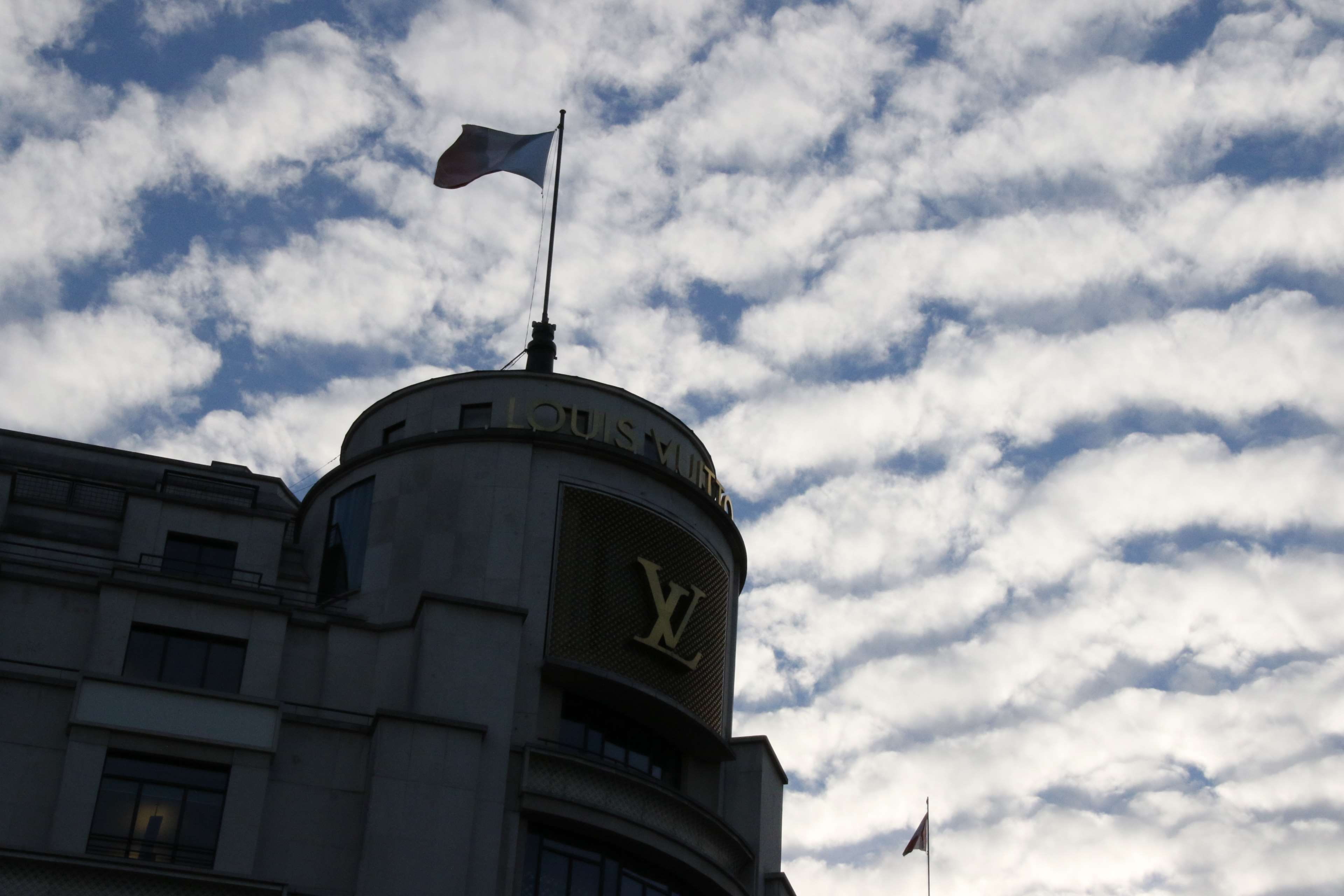 paris, spire, religion, outdoors, france, low angle view, nature, designer, flag, history, spirituality, no people, louis vuitton, tower, shop, building exterior, HD Wallpaper