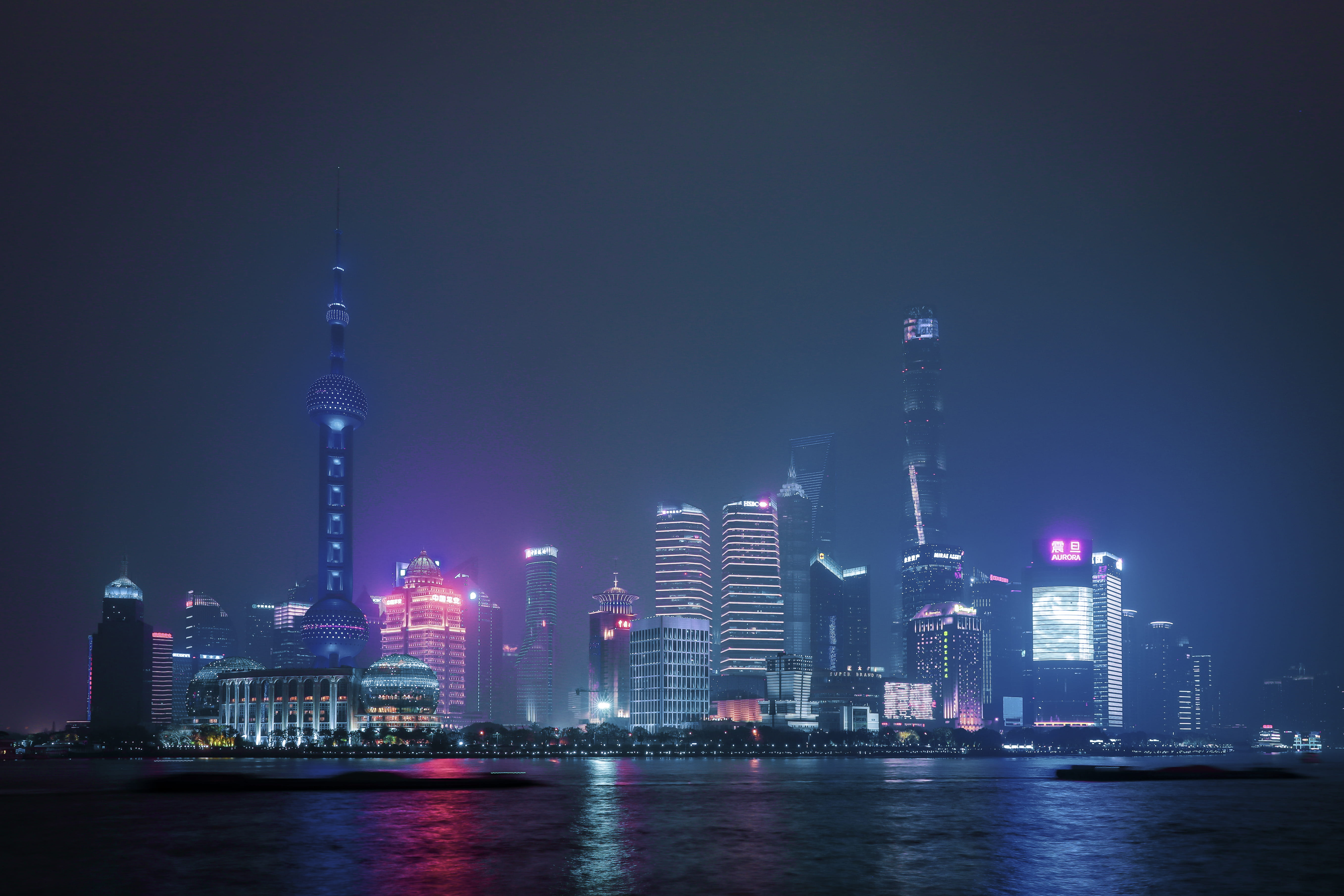 illuminated, tall - high, spire, residential district, built structure, high rise, office building, architecture, sky, china, no people, modern, tower, HD Wallpaper