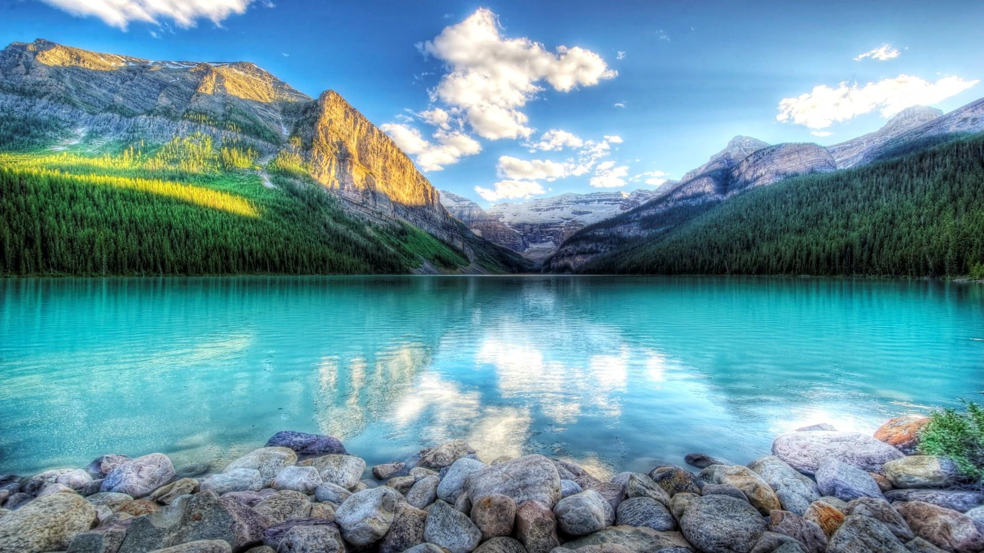 1080P, mountains, nature, supreme, nature and landscapes, lakes, reflections, HD Wallpaper