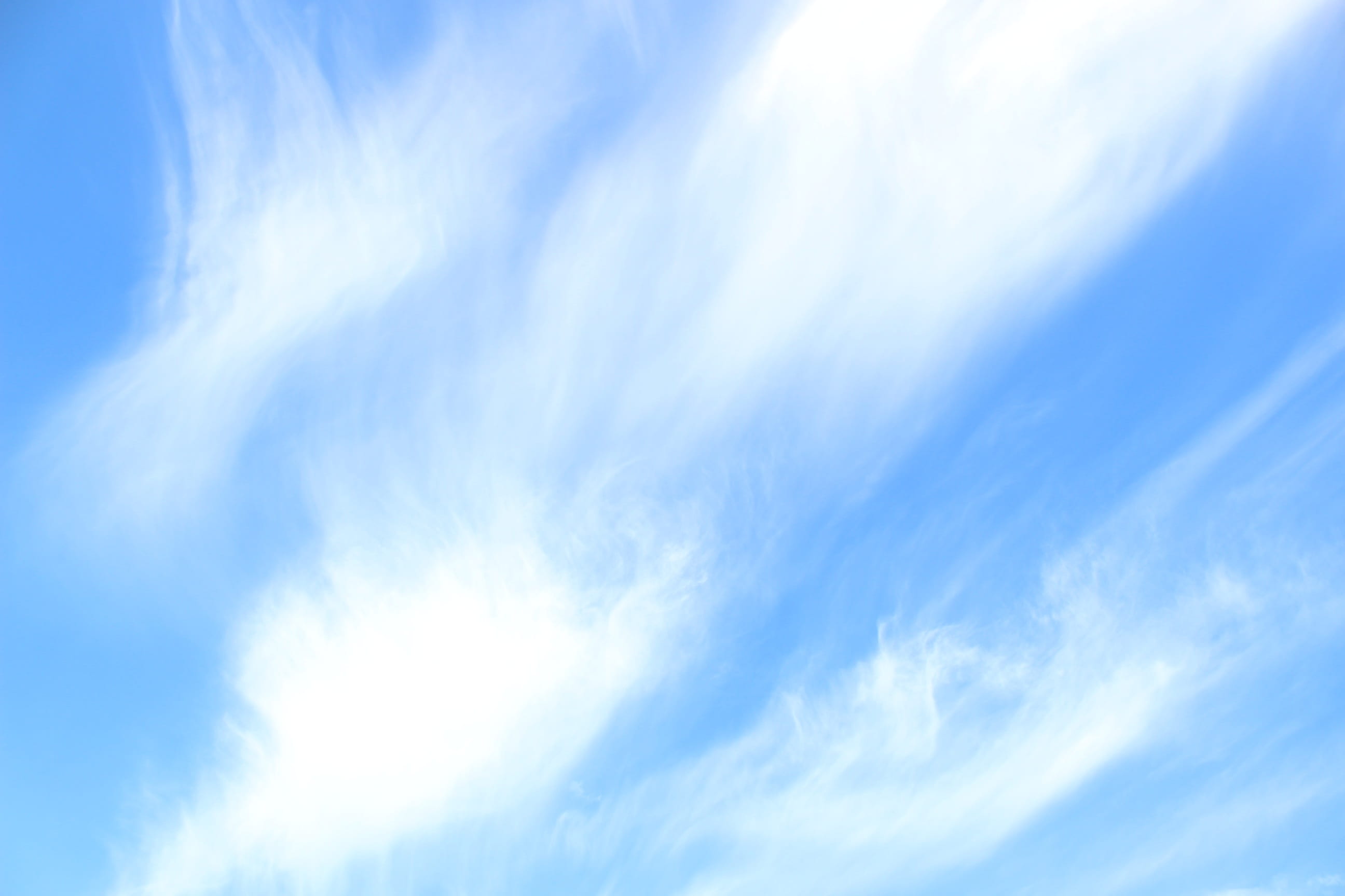 wispy, environment, day, blue, no people, meteorology, cloudscape, tranquility, clean, nature, white color, outdoors, low angle view, scenics - nature, HD Wallpaper