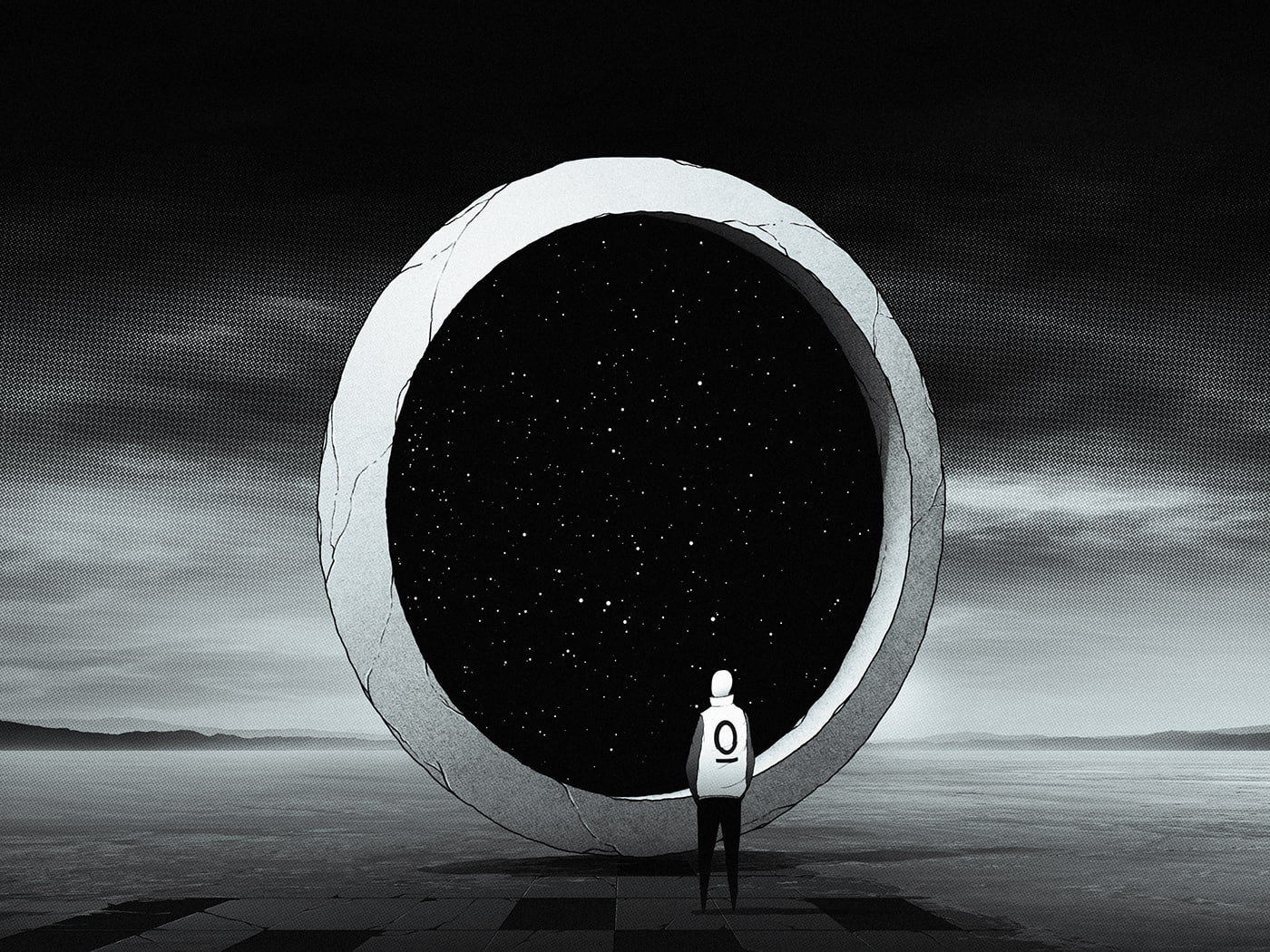 720P, Oska, anime, monochrome, digital art, HD Wallpaper