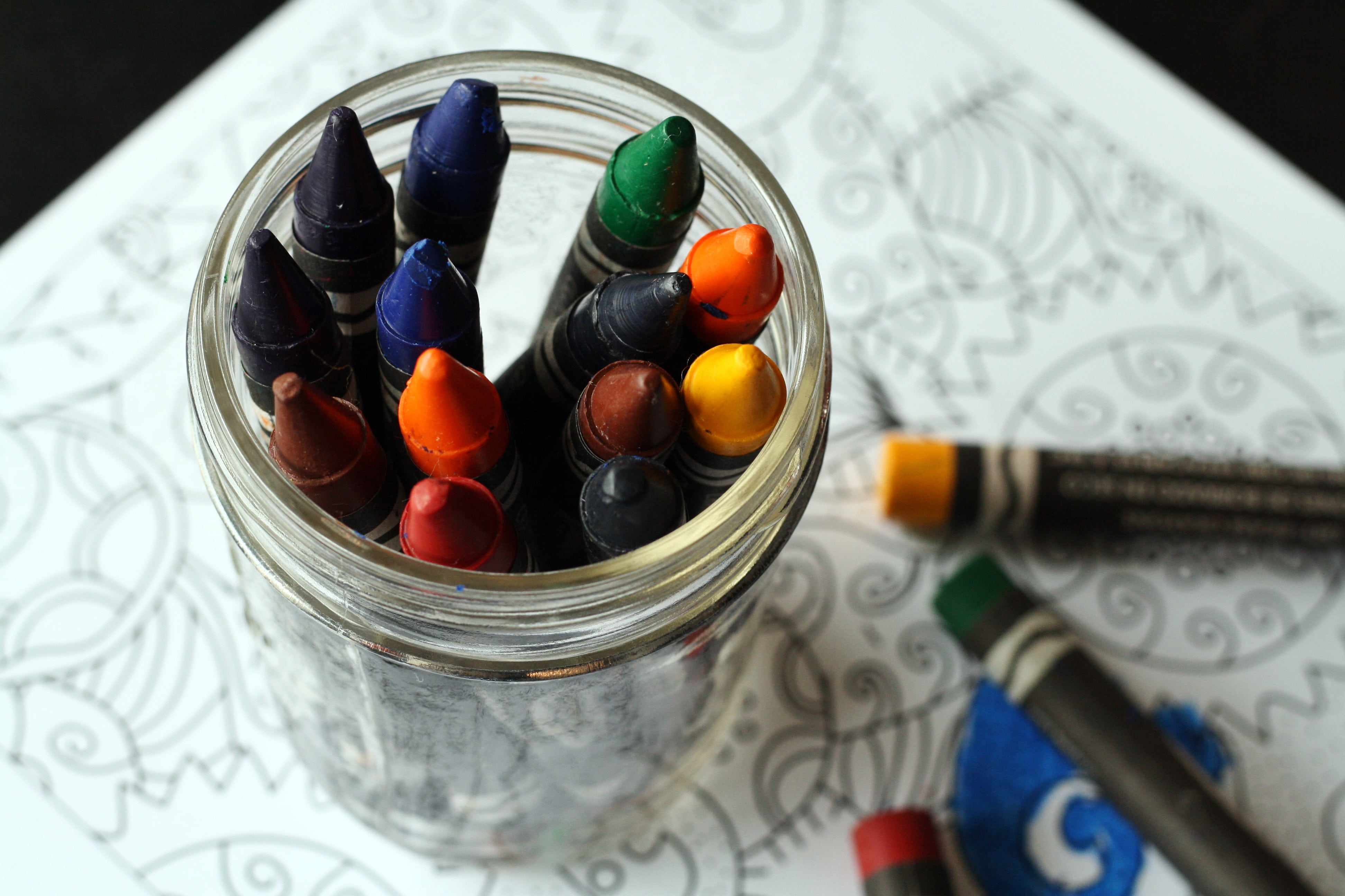 large group of objects, pencil, children, crayons, coloring book, still life, food and drink, abundance, medicine, choice, book, high angle view, kindergarten, HD Wallpaper