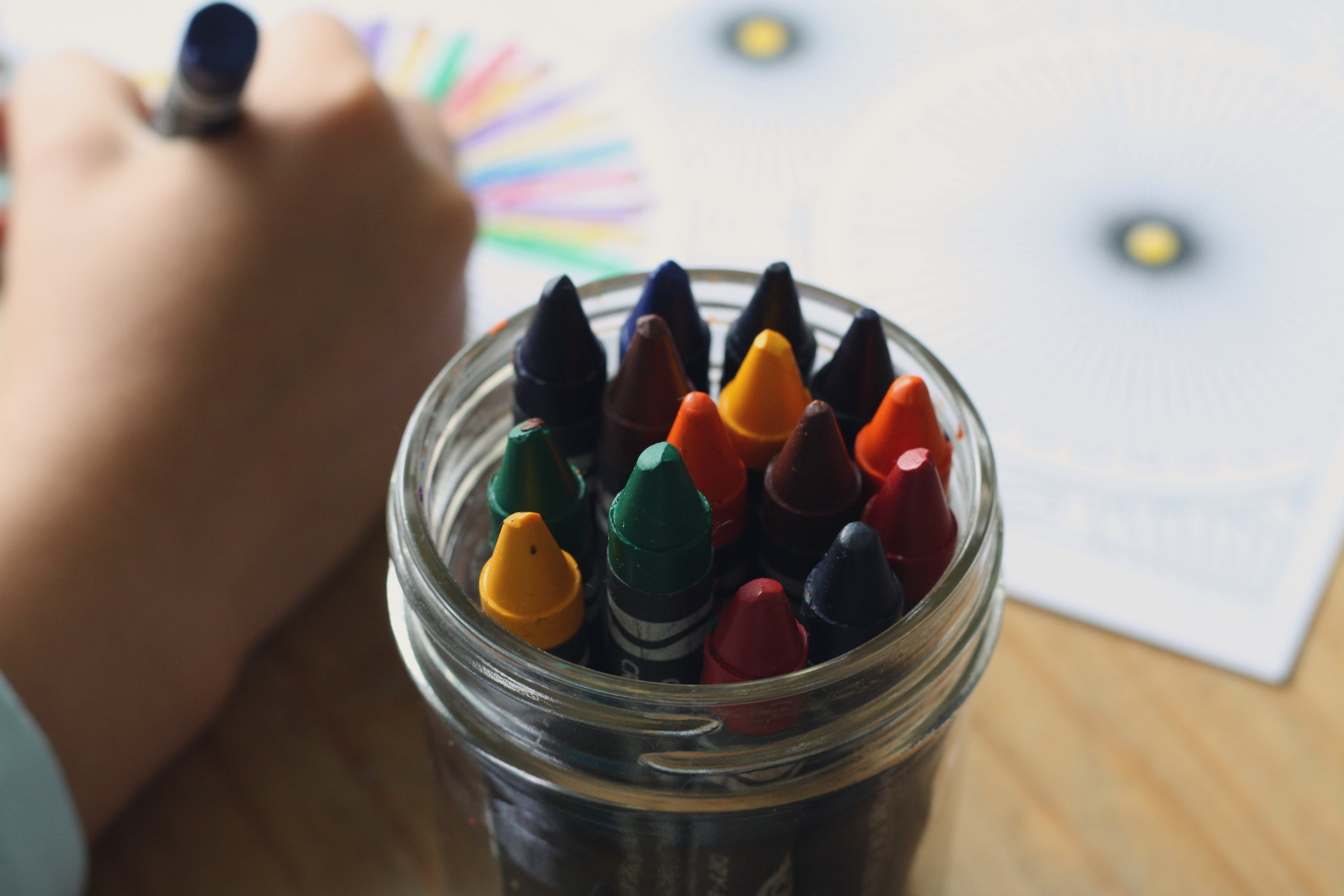 pencil, playing, coloring, children, high angle view, creative, education, food and drink, happy, human body part, temptation, sweet food, writing instrument, HD Wallpaper