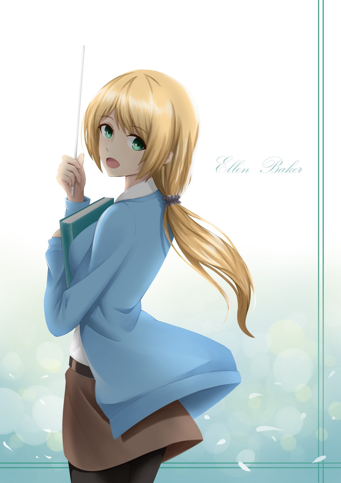 720P, anime girls, long hair, blonde, anime, green eyes, Ellen Baker, Phone HD Wallpaper