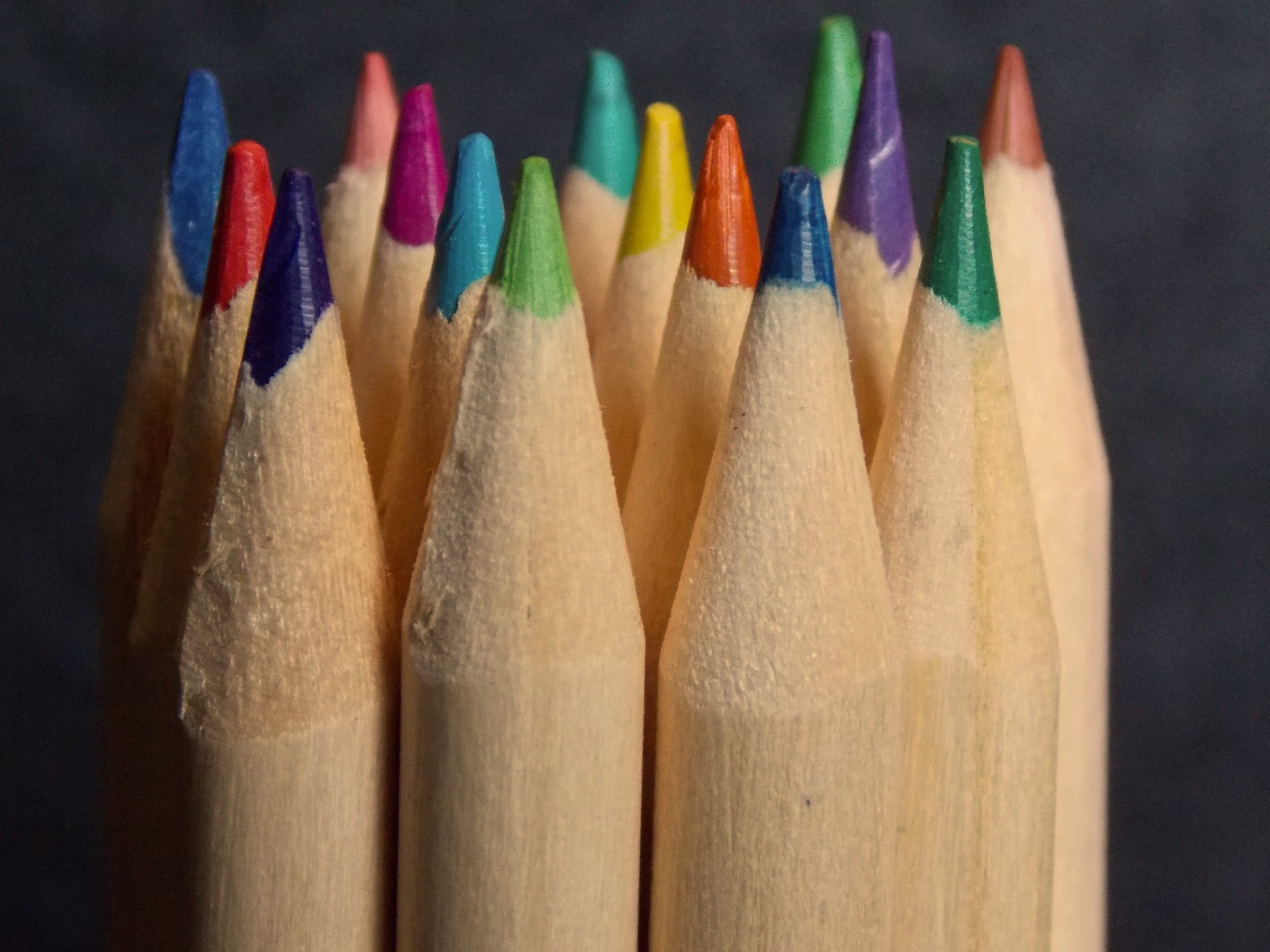 close up, variation, stationery, studio shot, different colored crayons, colored pencils, creativity, 4K, craft, writing instrument, brush, wood - material, HD Wallpaper