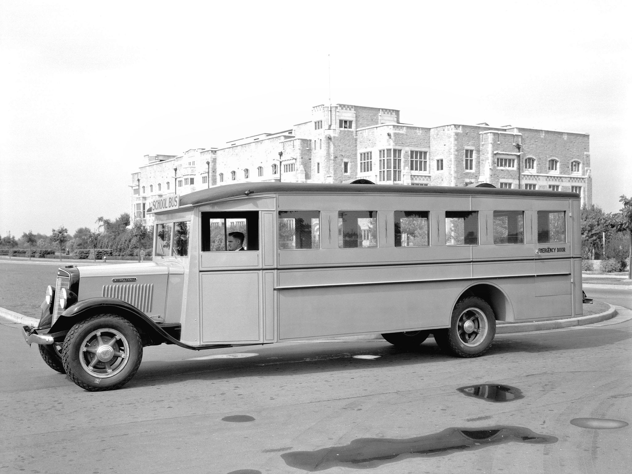 transport, 1080P, school, retro, bus, c 30, 1935, international, HD Wallpaper