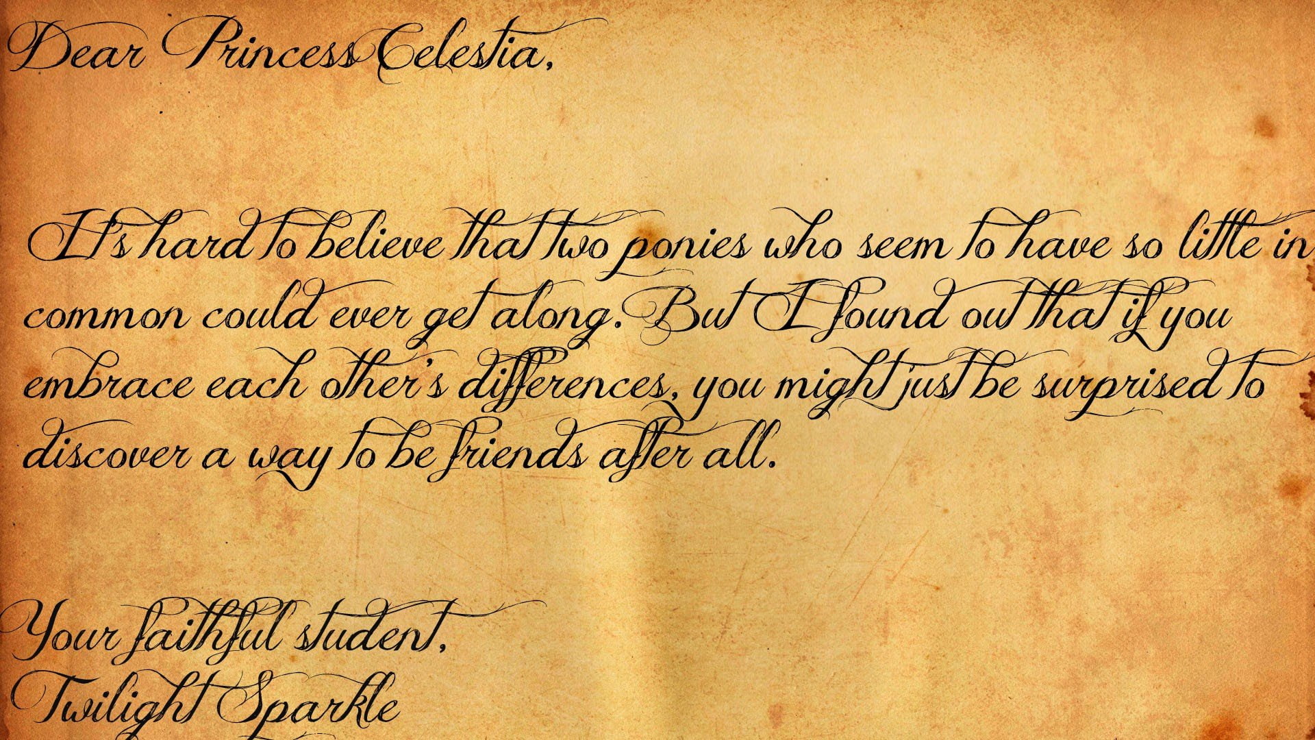 sparkle, princess, celestia, notes, 1080P, paper, twilight, pony, HD Wallpaper
