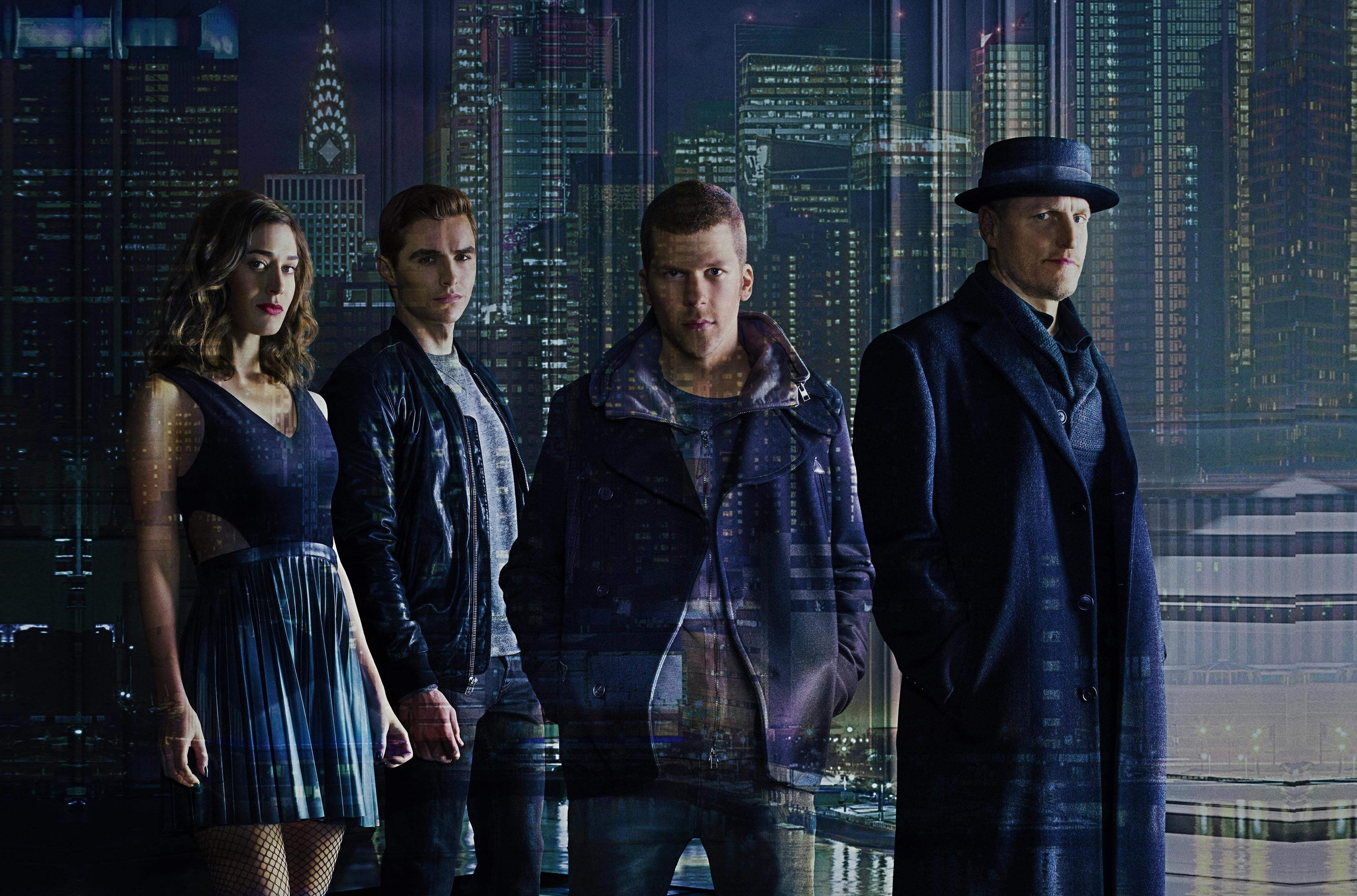 4K, Jesse Eisenberg, hoodie, Woody Harrelson, zip, man, Lizzy Caplan, Now you see me 2, Dave Franco, black, HD Wallpaper