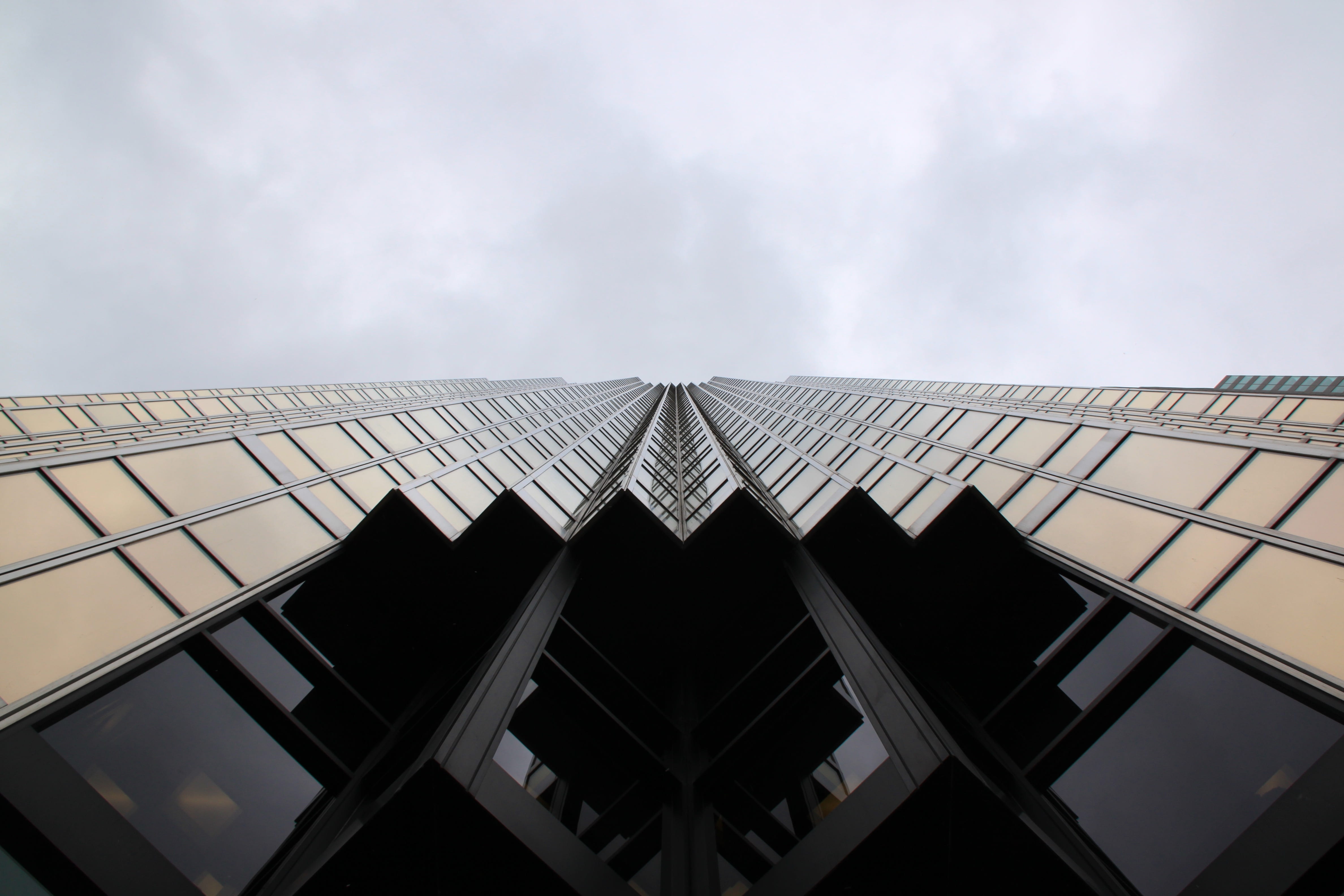 pattern, view, cloud - sky, facade, outdoors, eye, toronto, high, angle, shape, rbc building, office building exterior, brown, architecture, no people, HD Wallpaper