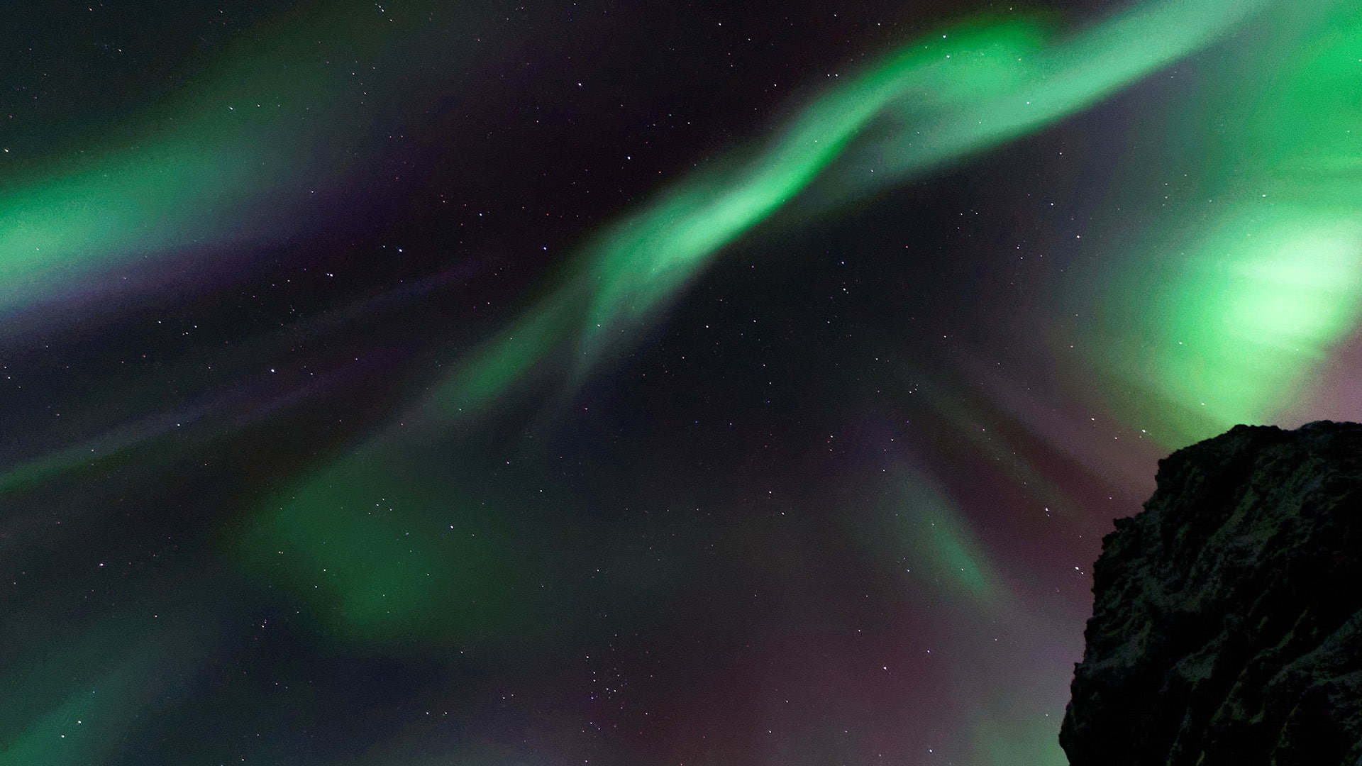 sky, aurora  borealis, worms eye view, nature, stars, night, 1080P, HD Wallpaper