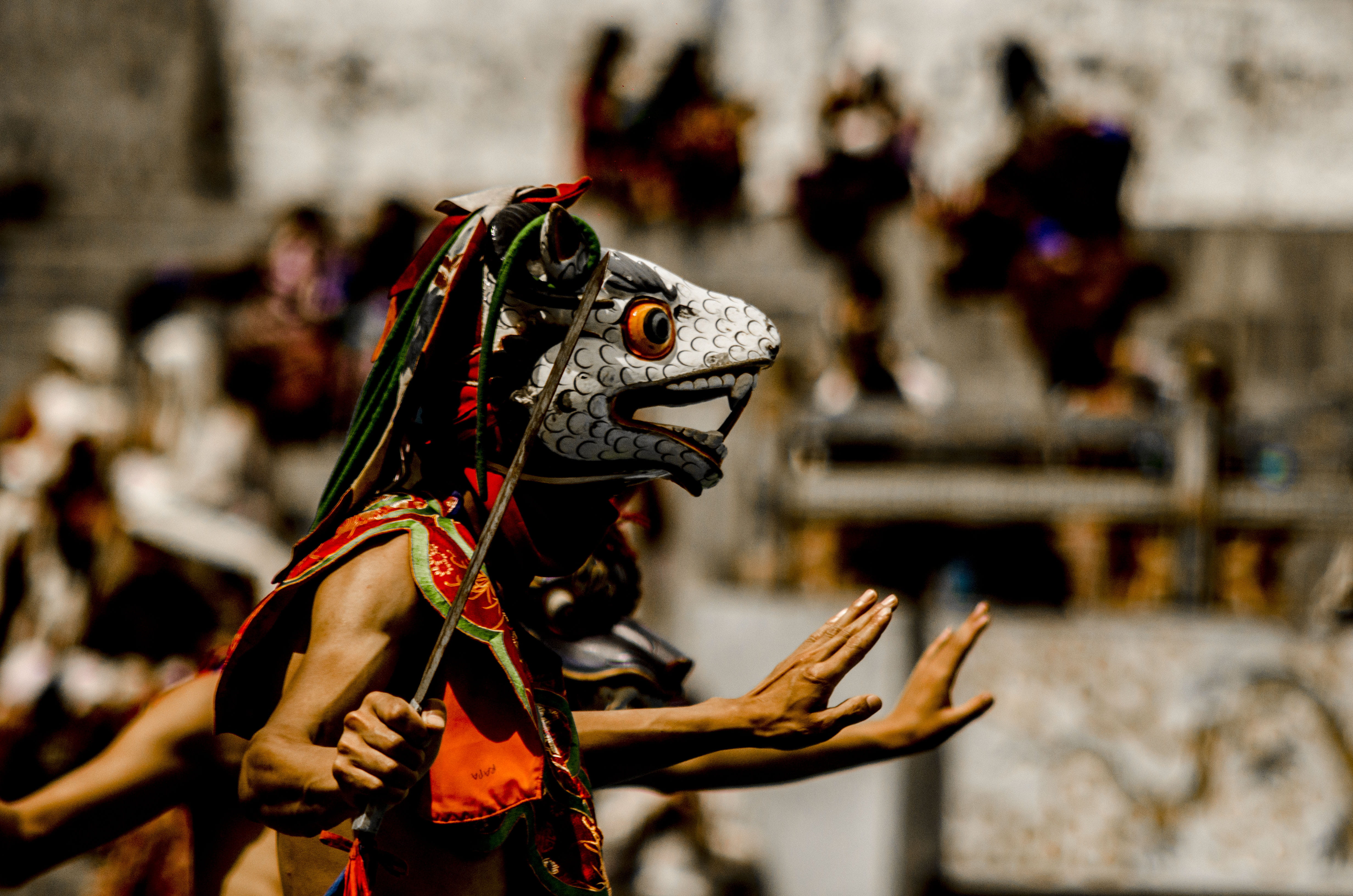 mask dance, wearing, Bhutan, craft, bhutanese, belief, toy, human representation, man, no people, mask, parade, dancing, creativity, person, focus on foreground, HD Wallpaper