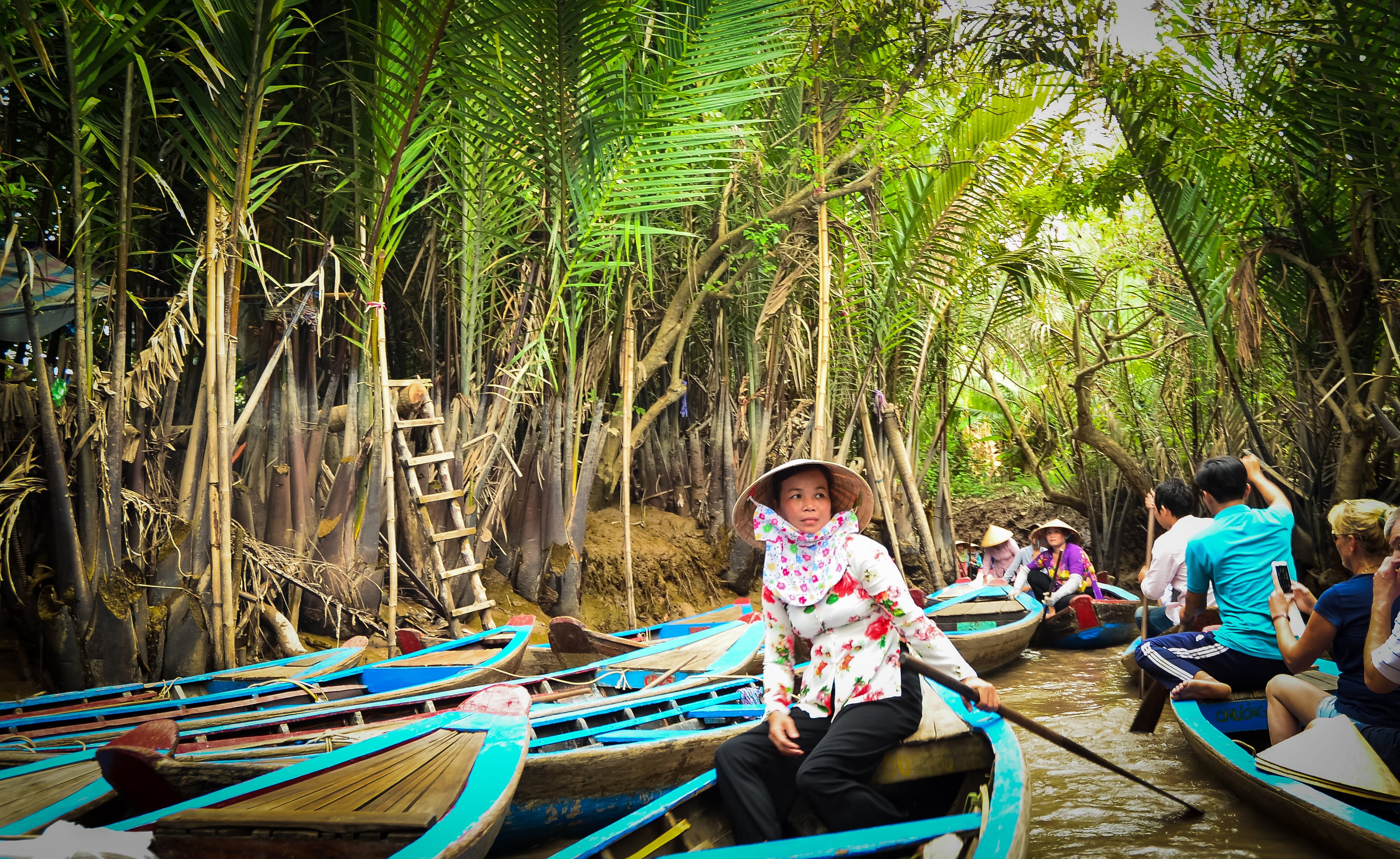 child, outdoors, travel, vietnam travel, real people, men, vacations, growth, day, nautical Vessel, palm tree, cultures, boat, asia, people, sitting, leisure activity, HD Wallpaper