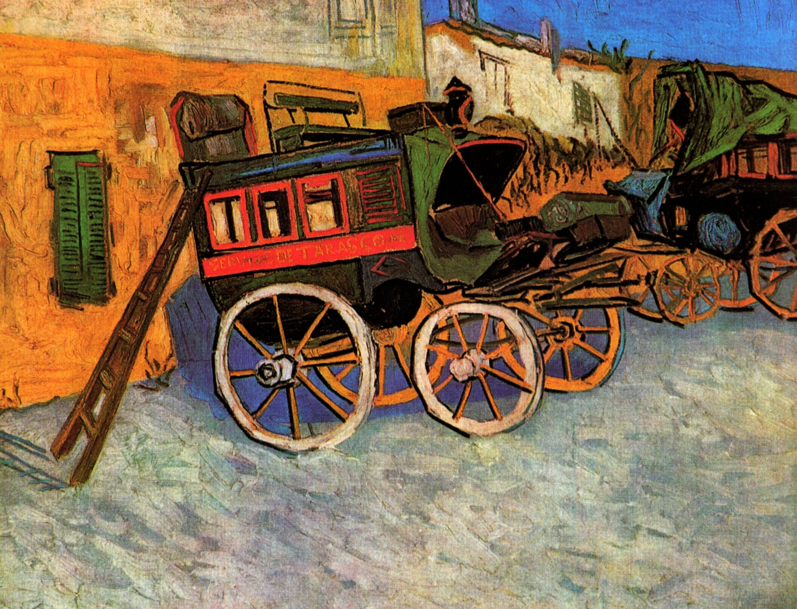 Vincent van Gogh, 2K, coach, ladder, Tarascon Diligence, HD Wallpaper