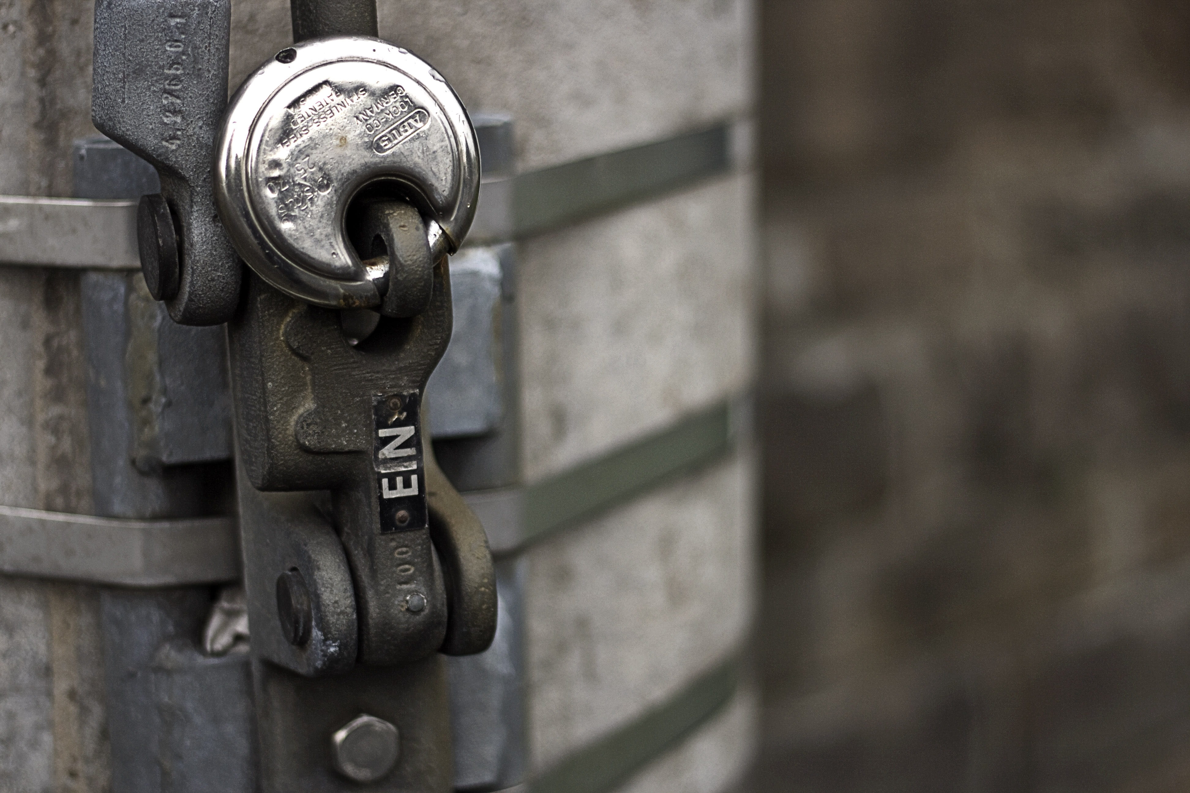 industry, wall - building feature, day, old, caption, entrance, metal, door, castle, closures, machinery, architecture, close-up, no people, 4K, urban, HD Wallpaper