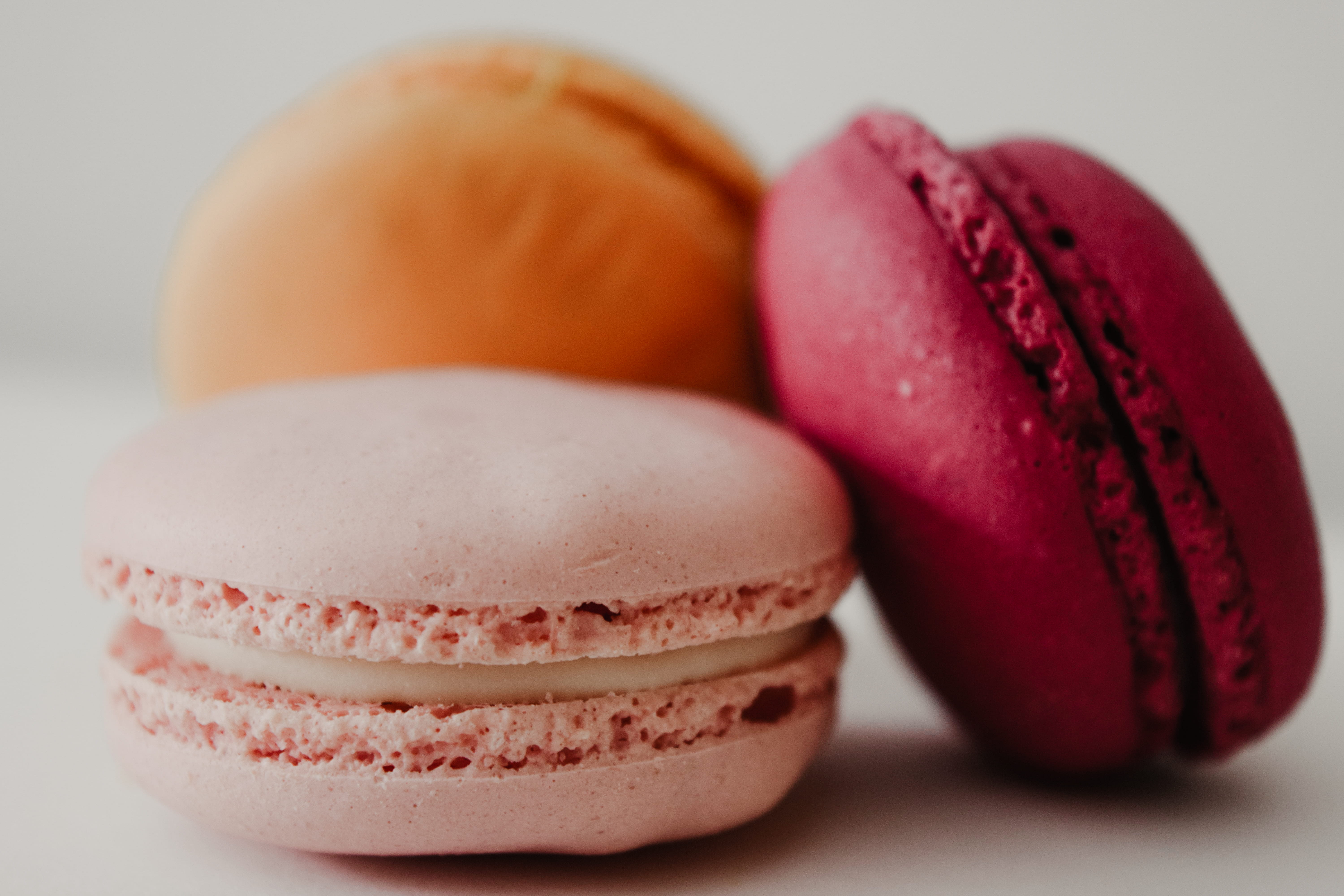 freshness, focus on foreground, macaron, photography, variation, sweet food, group of objects, studio shot, snack, pink, no people, small group of objects, HD Wallpaper