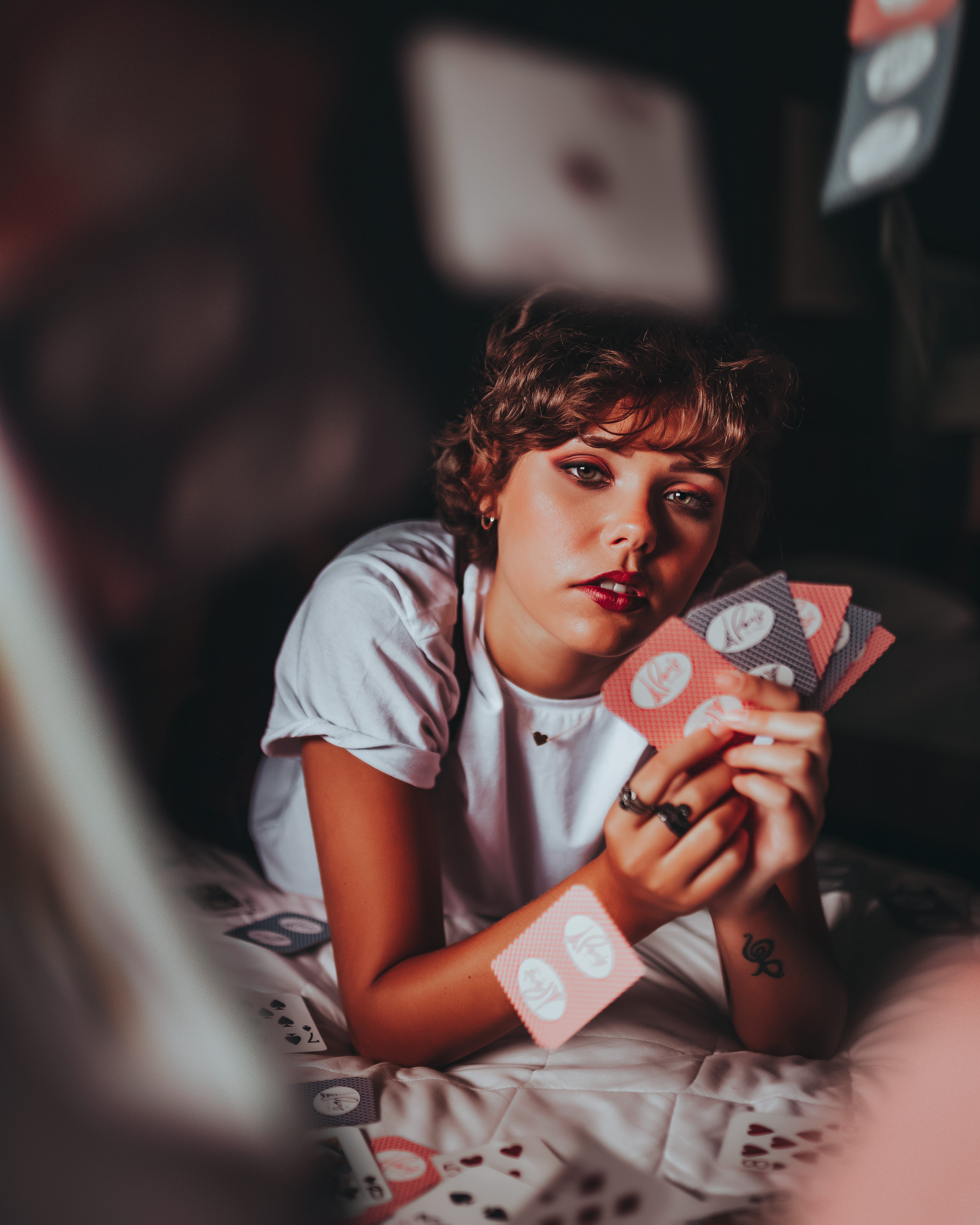 cards, playing cards, technology, selective focus, childhood, lifestyles, indoors, gambling, woman, holding, child, front view, relaxation, leisure activity, Phone HD Wallpaper