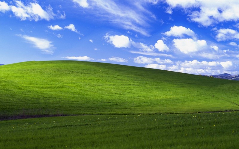 Windows XP, clouds, nature, grass, hill