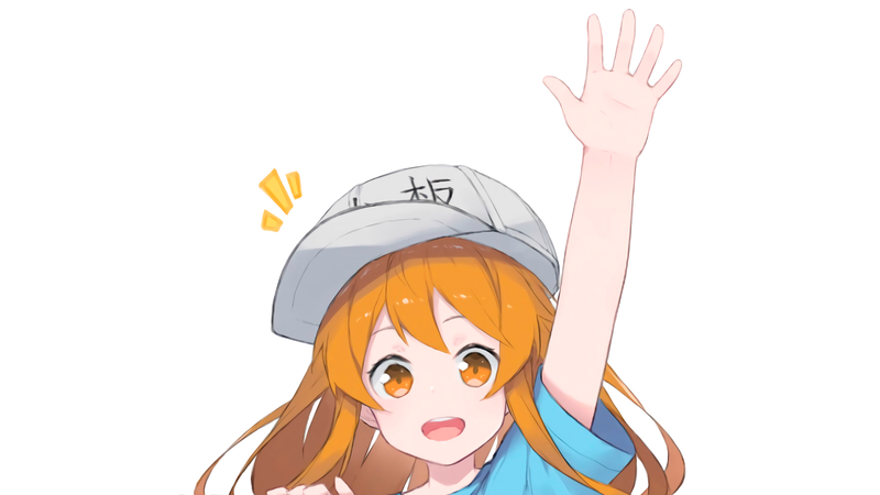 anime, manga, anime girls, simple background, minimalism, children, Hataraku Saibou