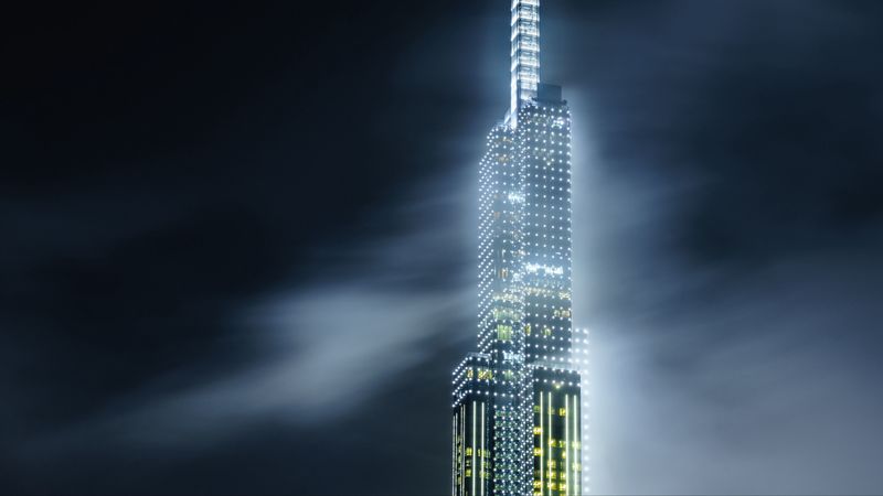 building, skyscraper, architecture, night, backlight, 4k