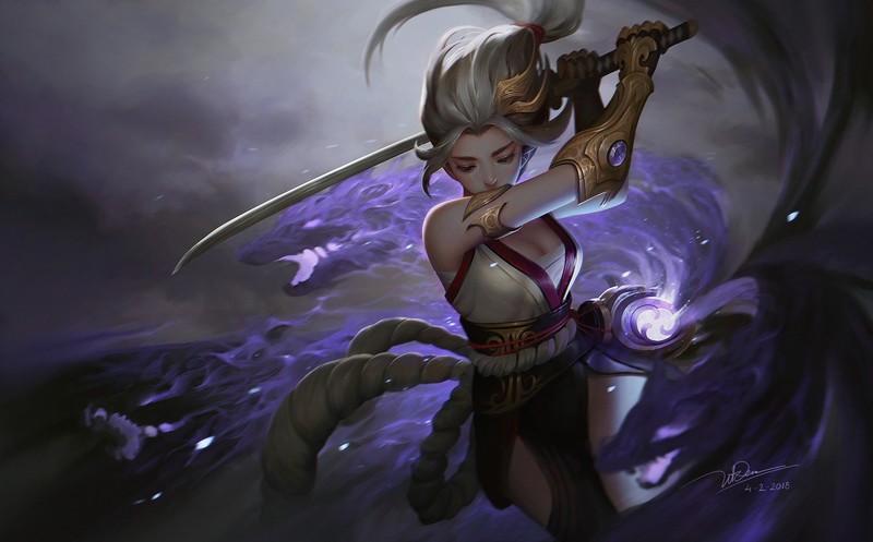 fantasy art, warrior, sword, Dao Le Trong