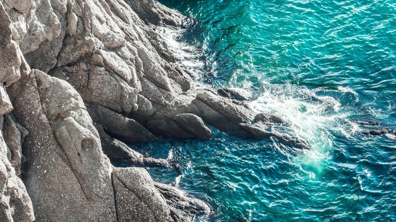 sea, waves, water, rocks, blue, turquoise