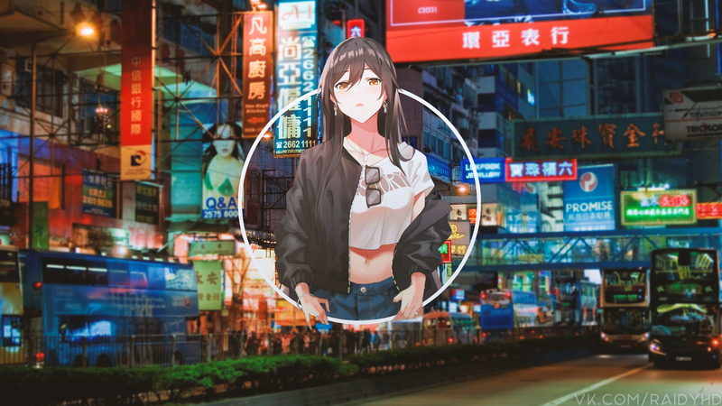 anime, anime girls, picture-in-picture