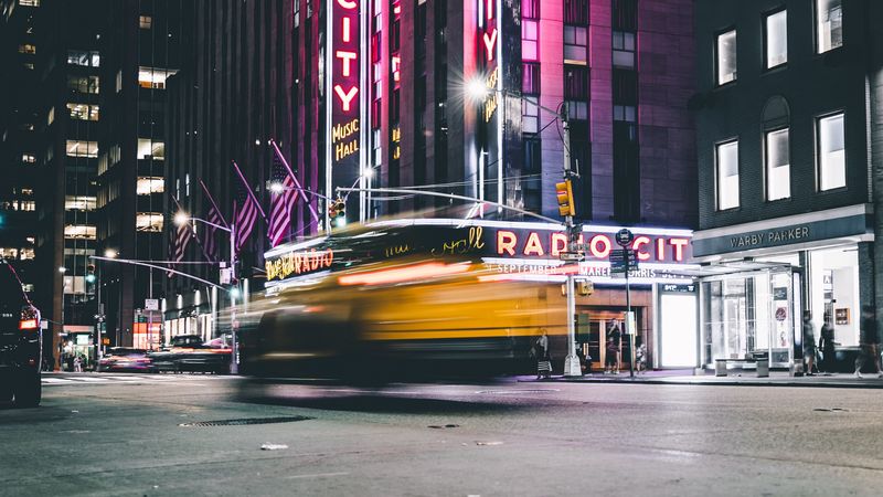 city, street, night, movement, blur, 4k