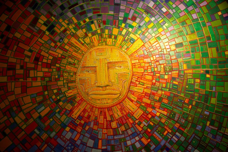 face, artwork, Sun, mosaic, colorful, drawing, DeviantArt