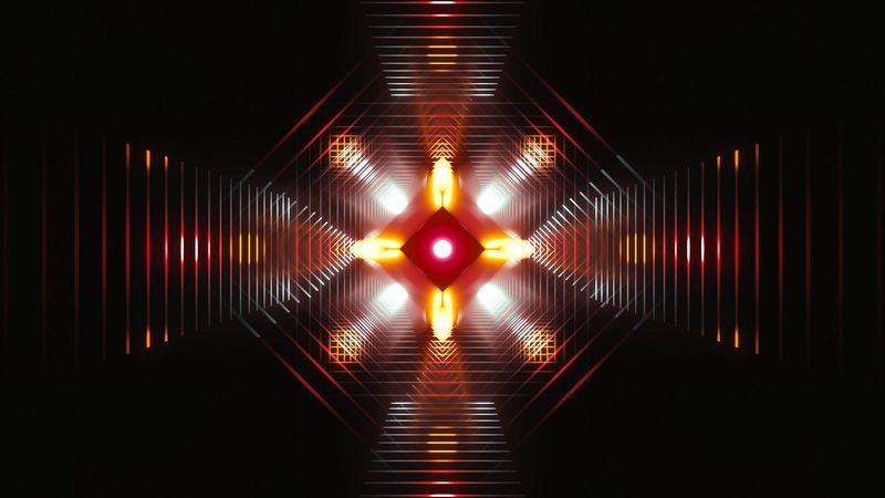 stripes, shapes, light, glow, 4k