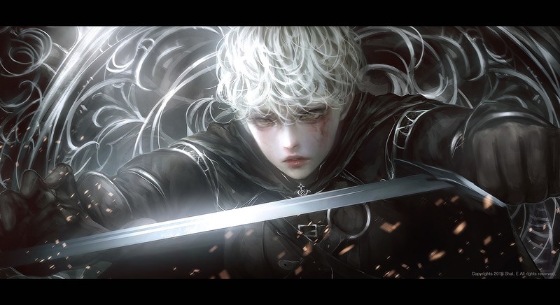 fantasy art, sword, knight