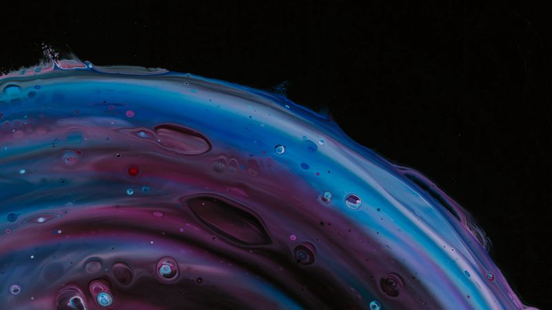 paint, dark, circle, stains, lines, 4k