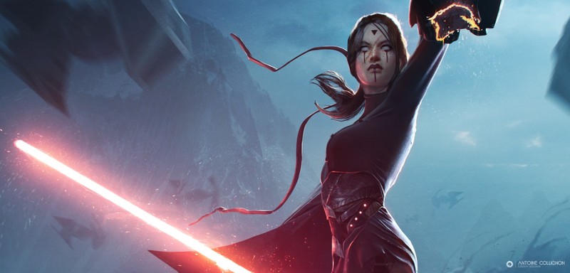 futuristic, laser swords, Star Wars, low-angle