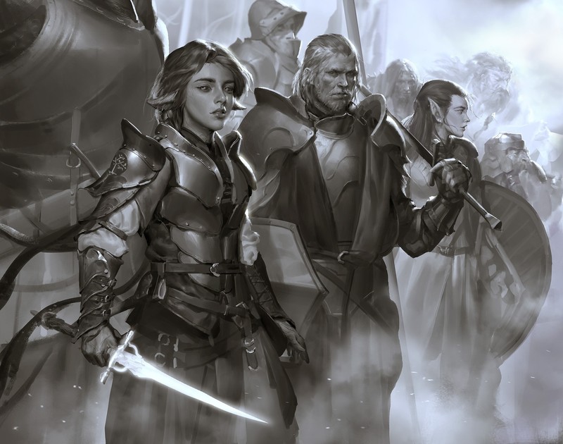 fantasy art, sword, knight
