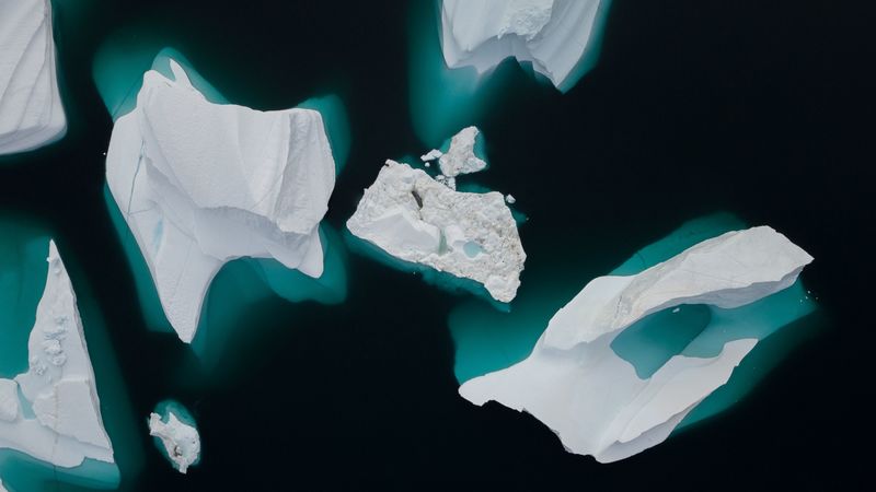 ice, ice floes, cold, frozen, water, 4k