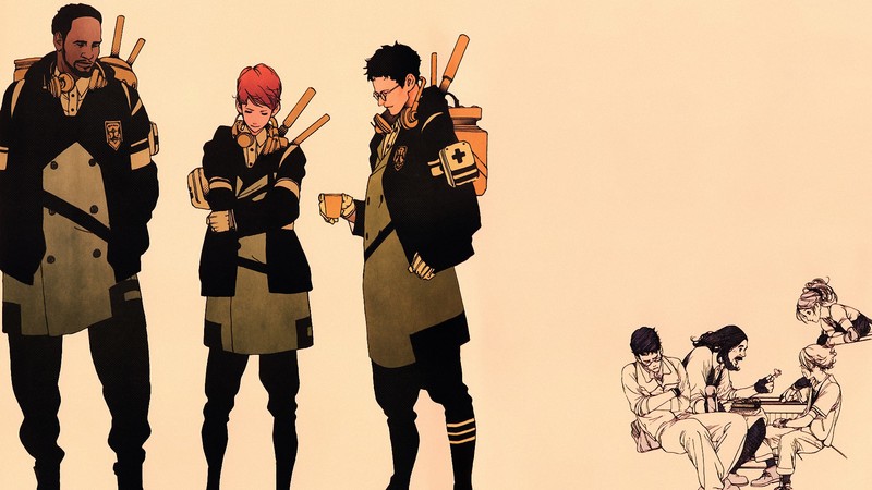 steampunk, anime, artwork, manga, combat, LEVIUS