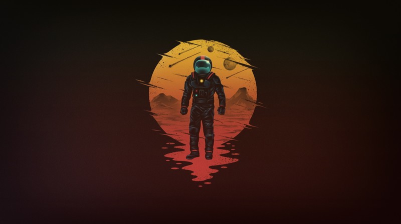 astronaut, space, space art