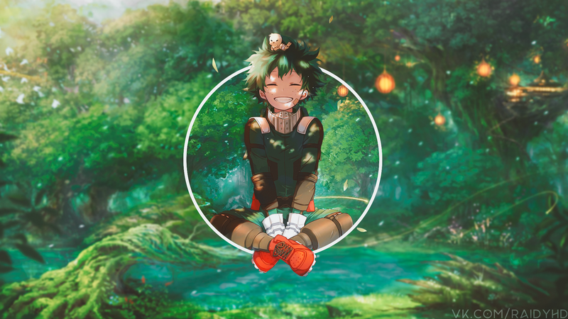 anime, picture-in-picture, anime boys, Boku no Hero Academia, smiling, Izuku Midoriya
