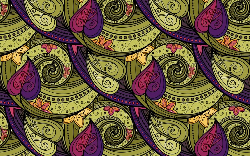pattern, texture, leaves, abstract, digital art