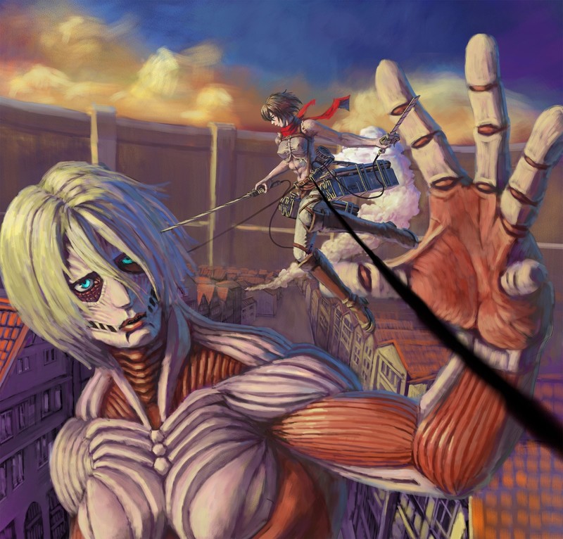 Shingeki no Kyojin, anime girls, Mikasa Ackerman