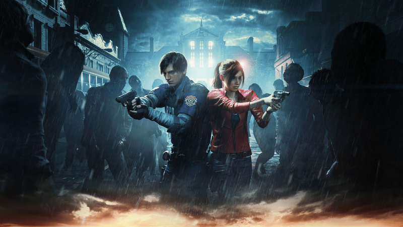 Resident Evil 2, video games, Claire Redfield, Resident Evil, Leon S. Kennedy, cyan, zombies