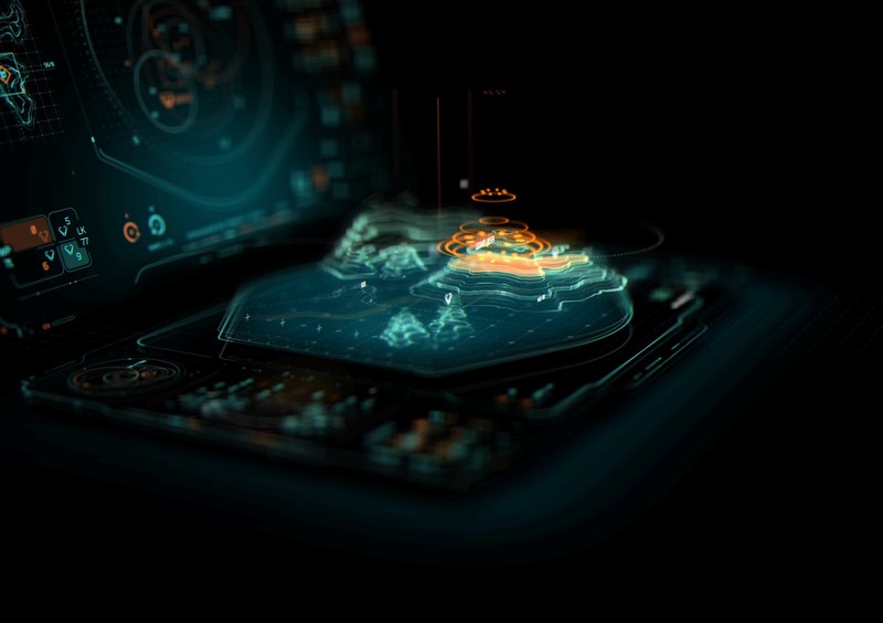 Instrumentation, 3D, render, hologram, map