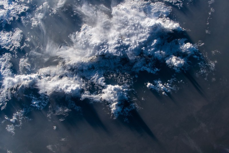 aerial view, landscape, clouds