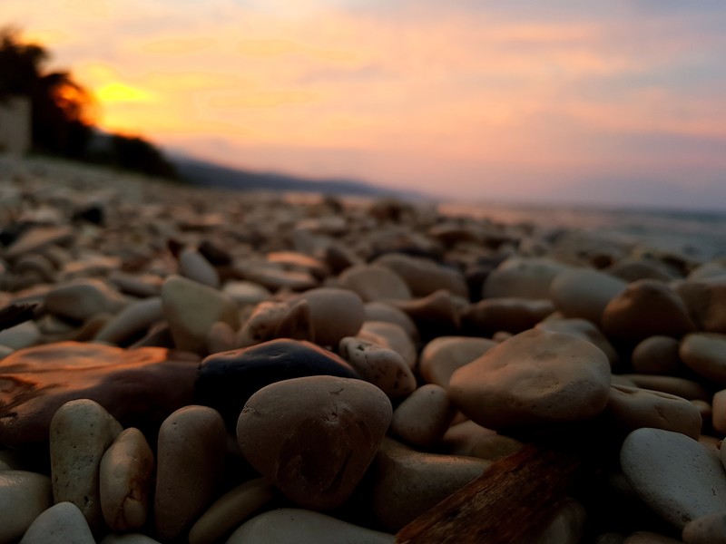 Zakynthos, stones, beach, sunrise, coast, pebbles