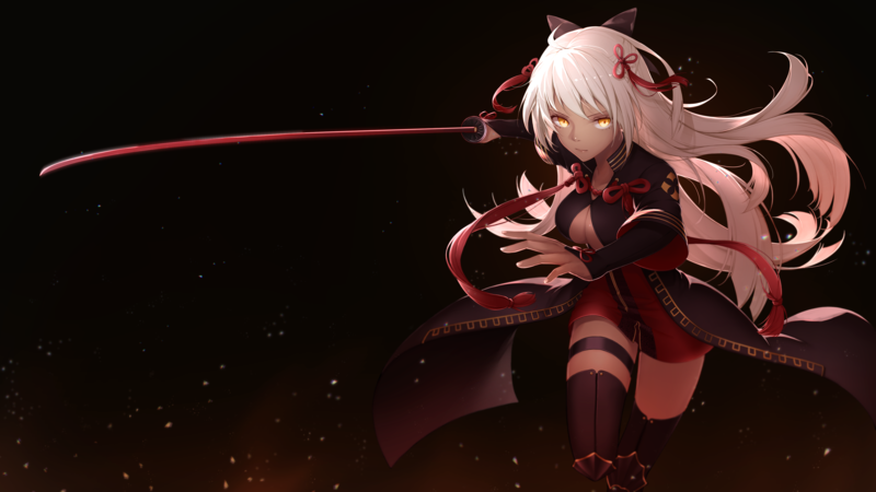 Fate/Grand Order, Okita Souji, anime girls, sword, katana, anime, Fate Series